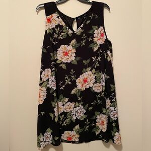 As U Wish 3X Black Floral Sleeveless Dress